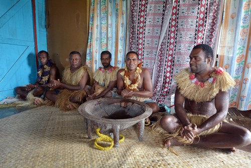 Indigenous Peoples Sitting Drinking Kava Kavahana